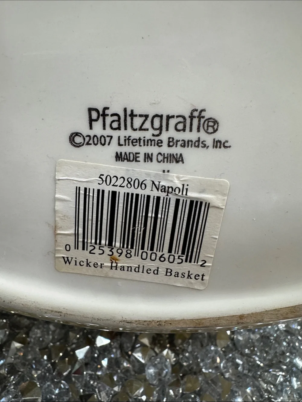 Pfaltzgraff vintage Ceramic Basket Planter with Floral Motif and Woven Handle